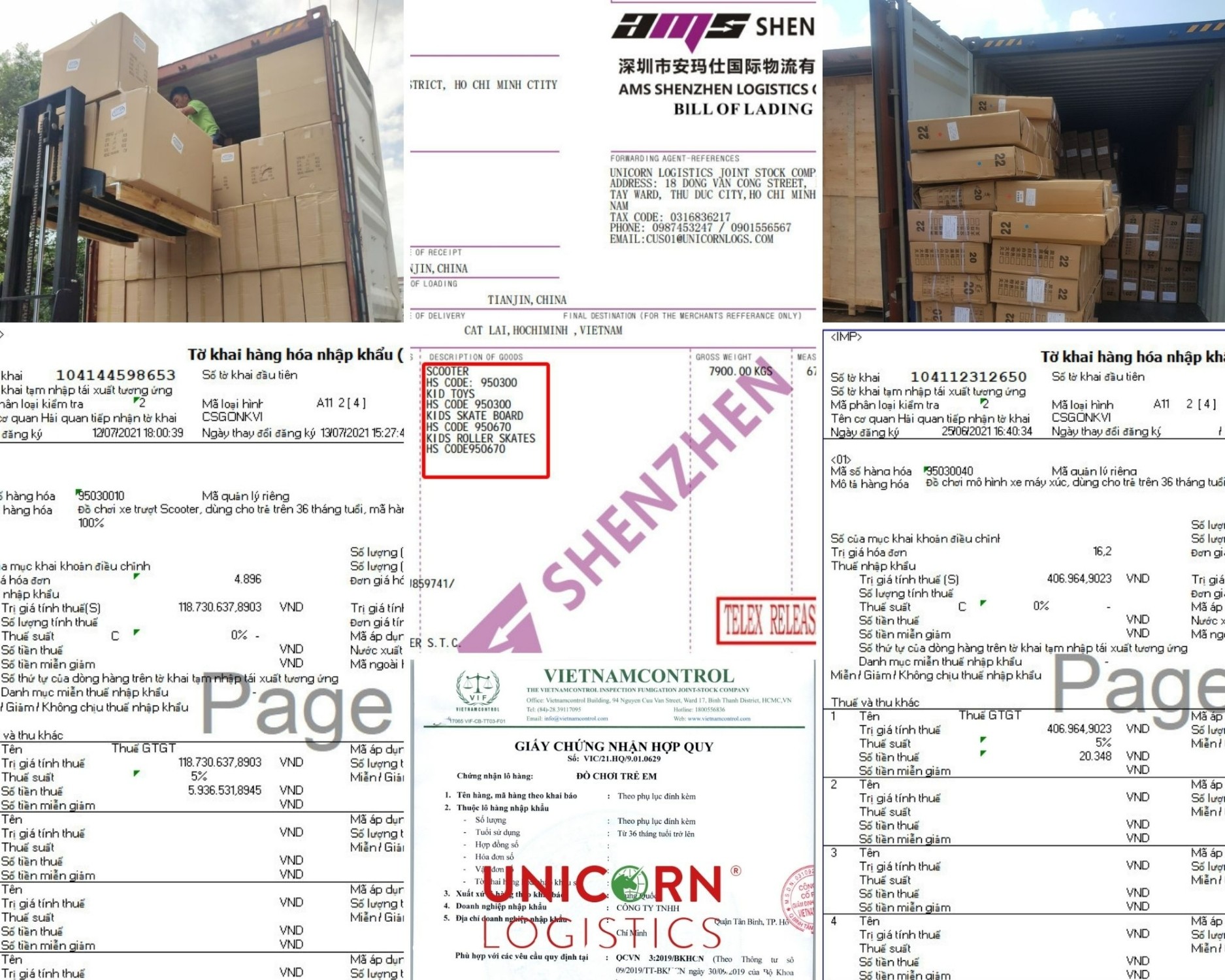 chứng từ nhập khẩu đồ chơi trẻ em