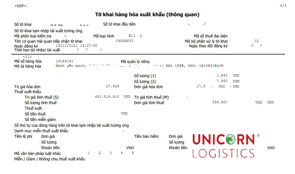Thủ tục xuất khẩu bánh kẹo, thuế xuất khẩu bánh kẹo, hs code xuất khẩu bánh kẹo